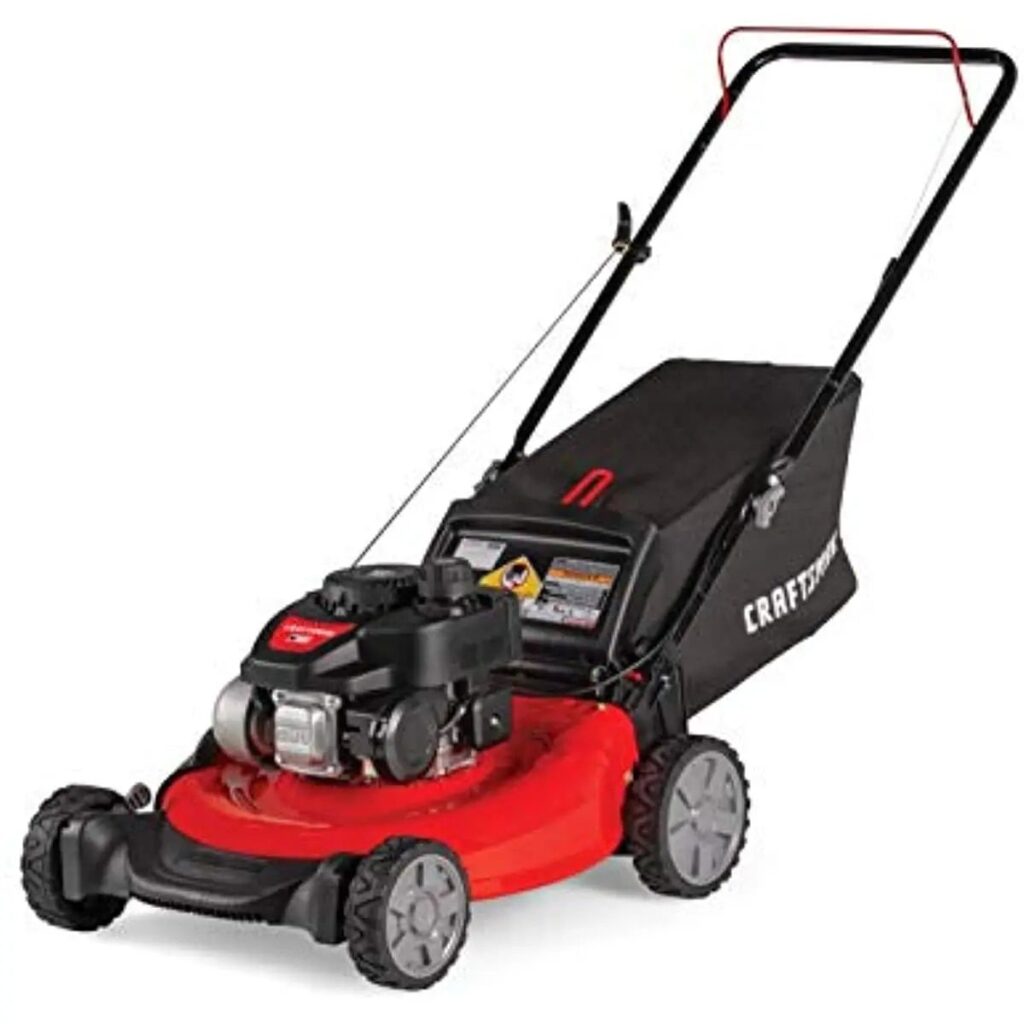 Gas Powered Lawn Mower, 21-Inch 3-in-1 Mulching Push Mower with Bag, 140cc