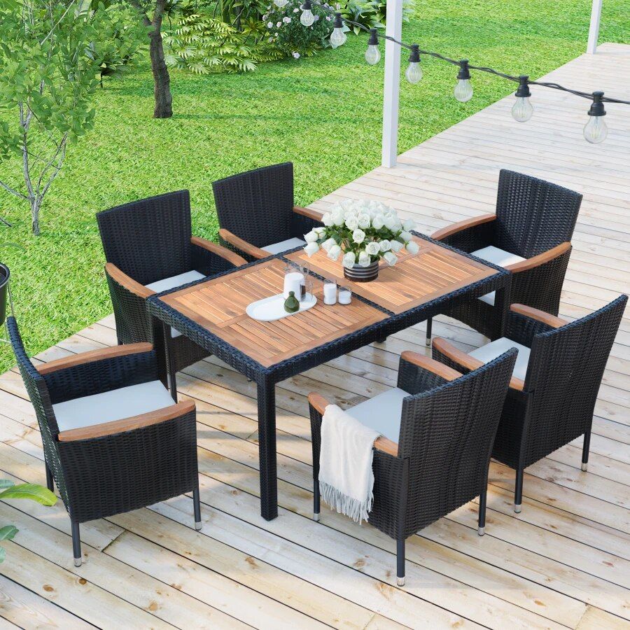 Modern 7-Piece Outdoor Patio Dining Set