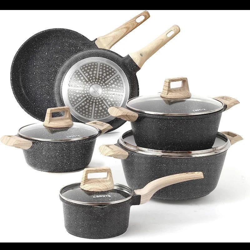 10-Piece Nonstick Granite Cookware Set - $180.49